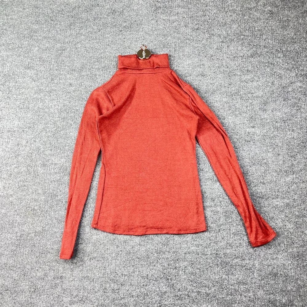 Bozzolo Sweater Women's Orange Turtleneck Long‎ Sleeve Pullover Casual - Small